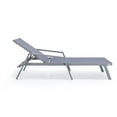thumbnail image 6 of LeisureMod Marlin Outdoor Chaise Lounge Chair with Armrests – Grey Aluminum Frame, Adjustable Reclining Patio Lounger for Poolside, Garden, or Deck - Dark Grey, 6 of 12