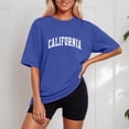 thumbnail image 2 of HXWCHs Women's Solid Slim Fit Basic T-shirt Washed Oversized Drop Shoulder Casual Crew Neck Long Sleeve T-Shirt for Soft Relaxed Fit L Blue, 2 of 4