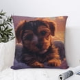 thumbnail image 4 of Fuzoiu Puppy Lying On A Cloud Print Square Pillow Cover,Hidden Zipper Design,Luxury Square Pillow Case, Throw Pillow,Couch Cushion-16"x16", 4 of 7