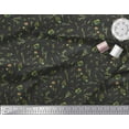 thumbnail image 3 of Soimoi Black polyester Crepe Fabric Yellow Mustard Leaves Fabric Prints By Yard 42 Inch Wide, 3 of 3