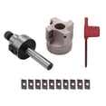 thumbnail image 4 of C12 FMB22+ 400R Right Angle Shoulder Face Mill Cutter 50mm + 10Pcs APMT1604 Carbide Inserts with Wrench for Milling Tool, 4 of 7