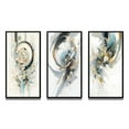 thumbnail image 2 of Designart "Mosaic Echoes in Turquoise and Gold III" Cubism Framed Wall Art Set Of 3 - Turquoise Cubism Frame Gallery Set For Office Decor, 2 of 7