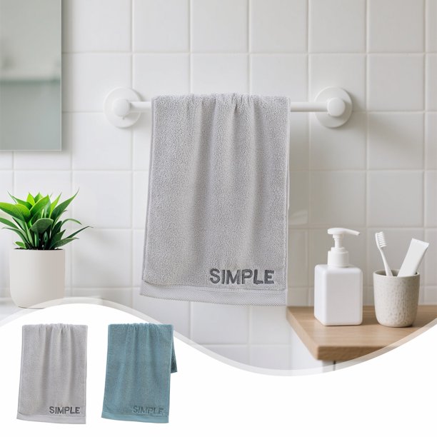 Toalla facial de algodón | Toallita altamente absorbente | Secado rápido | Suave y respetuoso con la piel | Transpirable | 1 paquete | Gris Verde | 80x36cm | Ligero Duradero | Polivalente