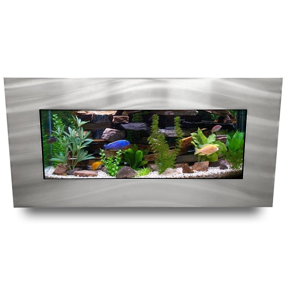 Aussie Aquariums 2.0 Wall Mounted Aquarium Skyline Brushed Silver Walmart Canada