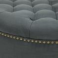thumbnail image 2 of Kingfisher Lane Round Upholstered Ottoman in Gray, 2 of 4
