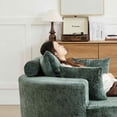 thumbnail image 3 of FFH 55" Oversized Swivel Accent Chair, Polyester Green, 3 of 11