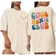 thumbnail image 2 of Camiseta de cuello redondo con doble estampado de letras para mujer: prenda informal de manga corta para el verano, 2 of 5