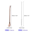 thumbnail image 2 of Unique Bargains 2Pack 7.1' Stainless Steel Straws Spoons with Filter 2Pcs Cleaning Brushes, Rose Gold, 2 of 6