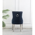 thumbnail image 4 of CHAISES K-LIVING FANCY EN VELOURS TOUFLÉ DE COULEUR BLEUE AVEC PIEDS EN ACIER INOXYDABLE ET POIGNÉE ARRIÈRE ROBUSTE (2 CHAISES), 4 of 4
