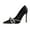 Black, variant on XYD Women Graceful Rhinestone Bowknot Stiletto High Thin Heel Slip On Pumps Pointed Closed Toe Dress Bridal Shoes Size 7 Beige