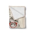 thumbnail image 2 of Keep Calm Soft Flannel Fleece Throw Blanket, Humorous Sketch of Wolf with Glasses and Be Smart Typography, Cozy Plush for Indoor and Outdoor Use, 50" x 60", Pale Mustard Taupe, by Ambesonne, 2 of 5