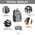 thumbnail image 4 of JIALIOU 14" Laptop Backpack Waterproof Airline Approved Stylish Casual Daypack for Travel Business College Work, Dark Gray and White Striped, 4 of 8