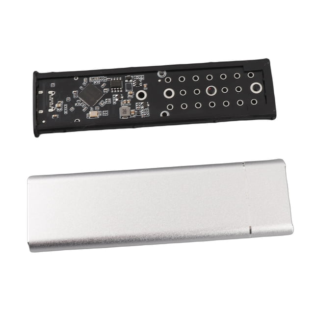 M Buder Carcasa para Disco Duro M.2 PCIe NVMe SSD Enclosure USB 3.1 Tipo C 10Gbps 2TB UASP Protocolo, Plateado con Cable A a C, Tamaño 16 cm / 6.3 pulgadas