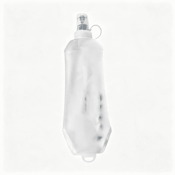 ACDANC 500Ml Soft Flask, Tpu Collapsible Soft Water Bottle for Hydration Pack, Running Vest, Folding Water Bottle for Hiking Cycling Climbing-1Pcs, Collapsible Water Bottle White