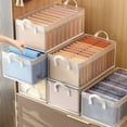thumbnail image 4 of Clear Mesh Folding Storage Organizer with Steel Frame | Multi-Compartment Clothes Drawer Organizer | Wardrobe Storage Box for Underwear Socks & Accessories | 3-Size Options, 4 of 7