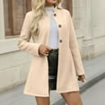 thumbnail image 2 of Niaviben Tweed Coat Single Breasted Pea Coat Winter Pea Coats for Women Womens Pea Coats Winter Womens Jacket Wool Coat for Women Long Pea Coats for Women Beige L, 2 of 7