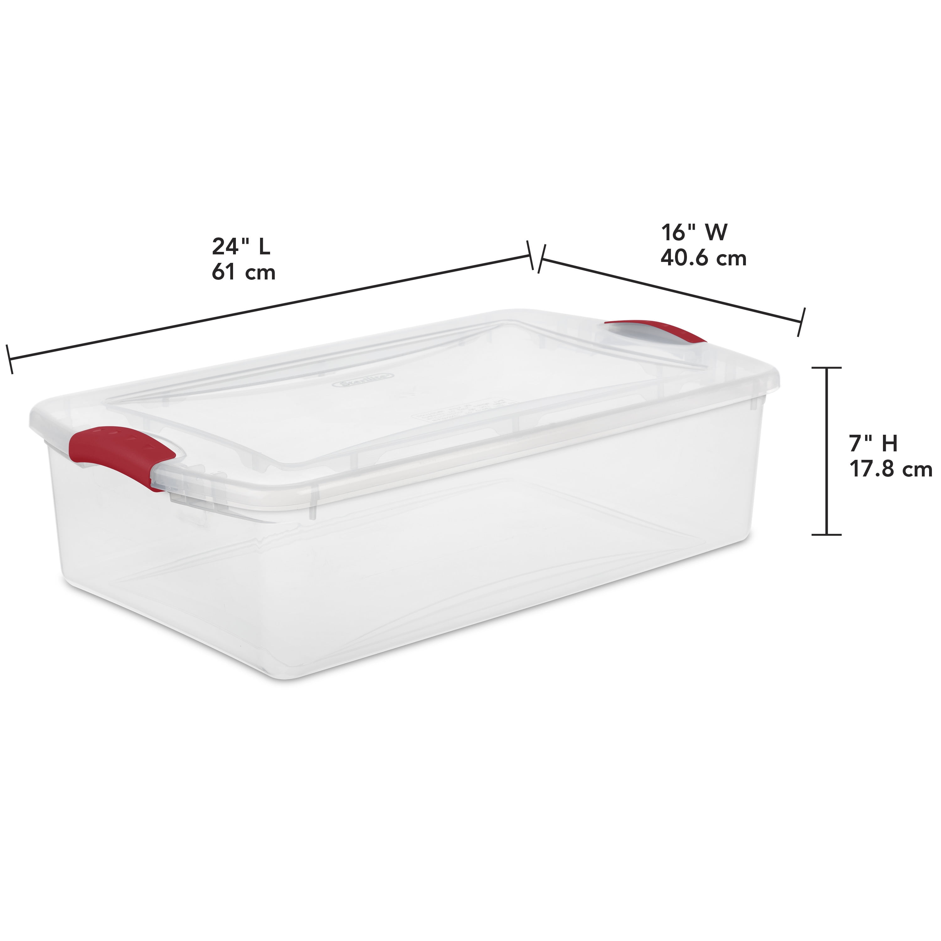 Sterilite 32 Quart Latch Box - Red Lid, 1 ct - Pay Less Super Markets