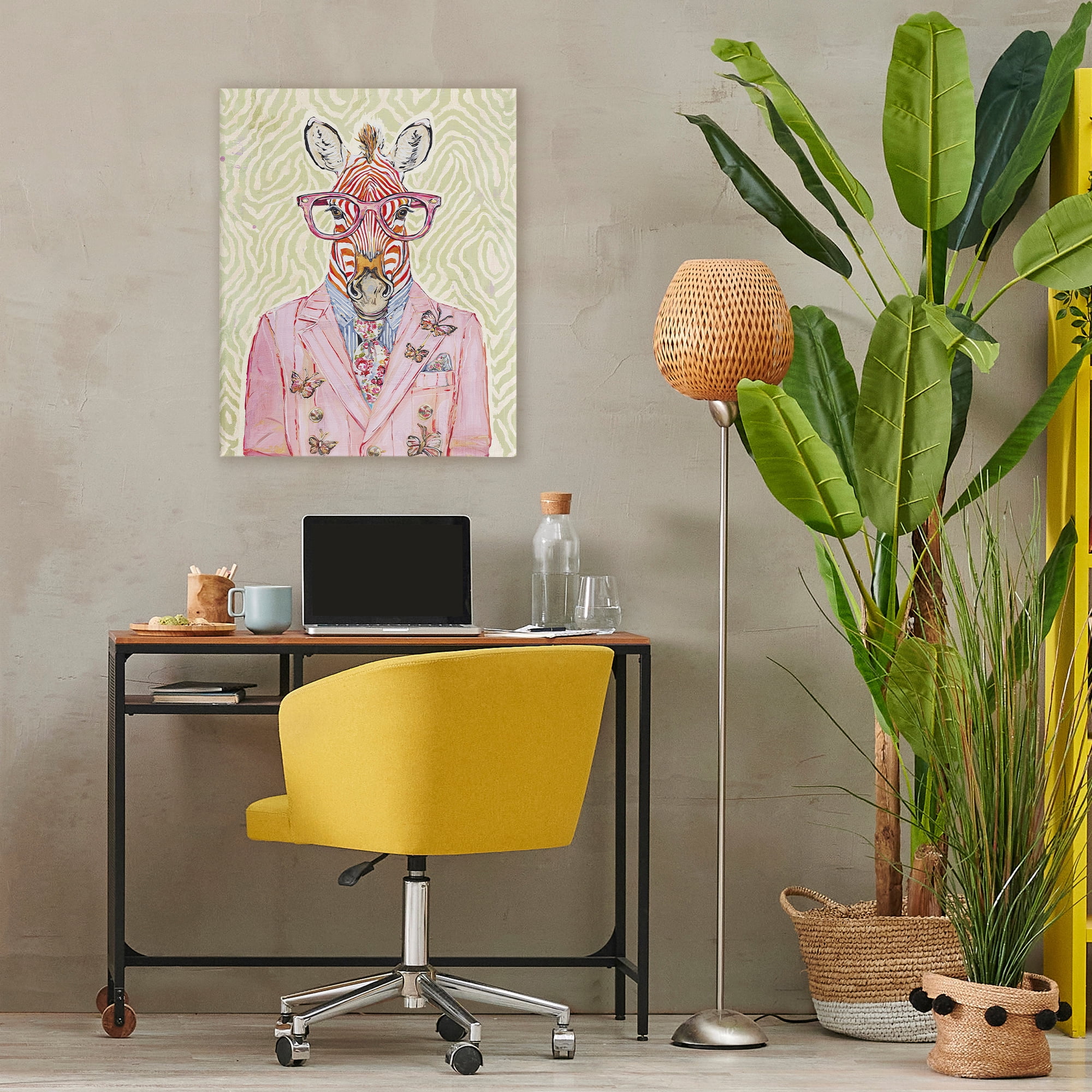 Stupell Industries Pink Zebra over Green Canvas Wall Art, design by Svetlana Aleynikova
