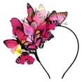 thumbnail image 2 of batmeuy Colorful Butterflies Hair Hoop Girl Headband Crown Adjustable Tea Party Halloween Costume Adult Kid Headpiece, 2 of 2