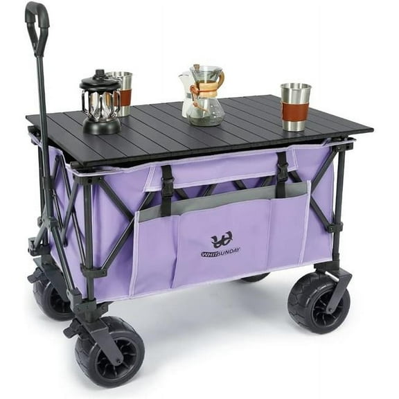 Whitsunday WG2-074PLUS-TB-PUP Moko Compact Plus Outdoor Camping Garden Folding Heavy Duty Wagon Cart, Purple