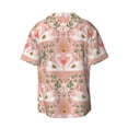 thumbnail image 6 of Lsque Swan Couple print Men's Cuban Collar Short Sleeve Shirt Summer Beachwear Casual Button Down Fashionable Vacation Leisure Shirt-Large, 6 of 7