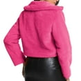 thumbnail image 5 of LWavelet Glitzy Fuzzy Hooded Cropped Jacket Women Cozy Party Night Out Winter Trendy Casual Outerwear Hot Pink L, 5 of 7
