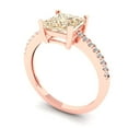 thumbnail image 2 of Clara Pucci 14K Rose Gold Solid Gold Morganite Solitaire with Accents Anniversary Ring for Women - 1.62 cttw Princess Cut, 2 of 8
