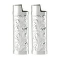 thumbnail image 2 of 2Pcs Vintage Style Zinc Alloy Lighter Storage Container for Camping Hiking, Floral Pattern with Secure, 2 of 7