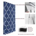 thumbnail image 6 of Navy Blue Moroccan Blackout Curtains for Bedroom/Living Room, Pinch Pleated Black Out Curtains, Morocco Geometric Quatrefoil Plaid Room Darkening Window Drapes with Hooks 2 Panels, 39"x70", 6 of 8