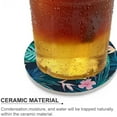 BESTKITTY Coasters for Drinks Cork Ceramic Coasters Cup Mat Waterproof