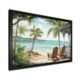 thumbnail image 2 of Designart "Chairs by the Beach in Island Serenity" Coastal Framed Wall Art Decor - Coastal Green Coastal Tropical Entryway Framed Wall Art, 2 of 6