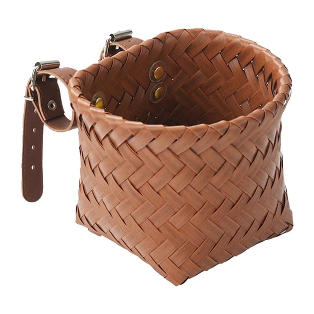 Cesta para Manillar de Bicicleta para Niños, Cesta Tejida a Mano, Suministros de Decoración, Fácil Instalación, Almacenamiento Compacto para Bicicleta Marrón