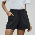 thumbnail image 5 of Ashirexll Women Casual Shorts Drawstring Comfy Elastic Waist Shorts Summer Pull On Short with Pockets Black S, 5 of 8