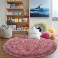 thumbnail image 2 of Socofuz Round Super Fluffy Rugs for Baby Nursery, Furry Carpet for Children Kids Room, Cute Soft Shaggy Area Rug for Bedroom Living Room,6'x6',Pink, 2 of 7