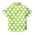 thumbnail image 2 of OGLCCG Kids Boys St.Patrick's Day Shirt Irish Clover Printed Short Sleeve Button Down Shirts Loose Fit Summer Casual Funny Hawaiian Shirt 2-15 Years, 2 of 6