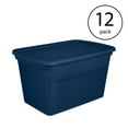 thumbnail image 2 of Sterilite Classic Lidded Stackable 30 Gal Storage Tote Container, Blue, 12 Pack, 2 of 5