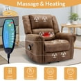 thumbnail image 3 of W WARMHOL Electric Power Lift Recliner Chairs with Massage and Heat for Elderly, Overstuffed Wide Ergonomic Lounge Chair Classic Single Sofa for Living Room with 2 Remote Control/USB Ports(Brown), 3 of 7