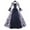 Dark Blue, variant on WILLBEST Ladies Dresses Dresses for Women Plus Size Fashion Gothic Style Vintage Midi Dress Croset Long Flare Sleeve A Line Party Dress