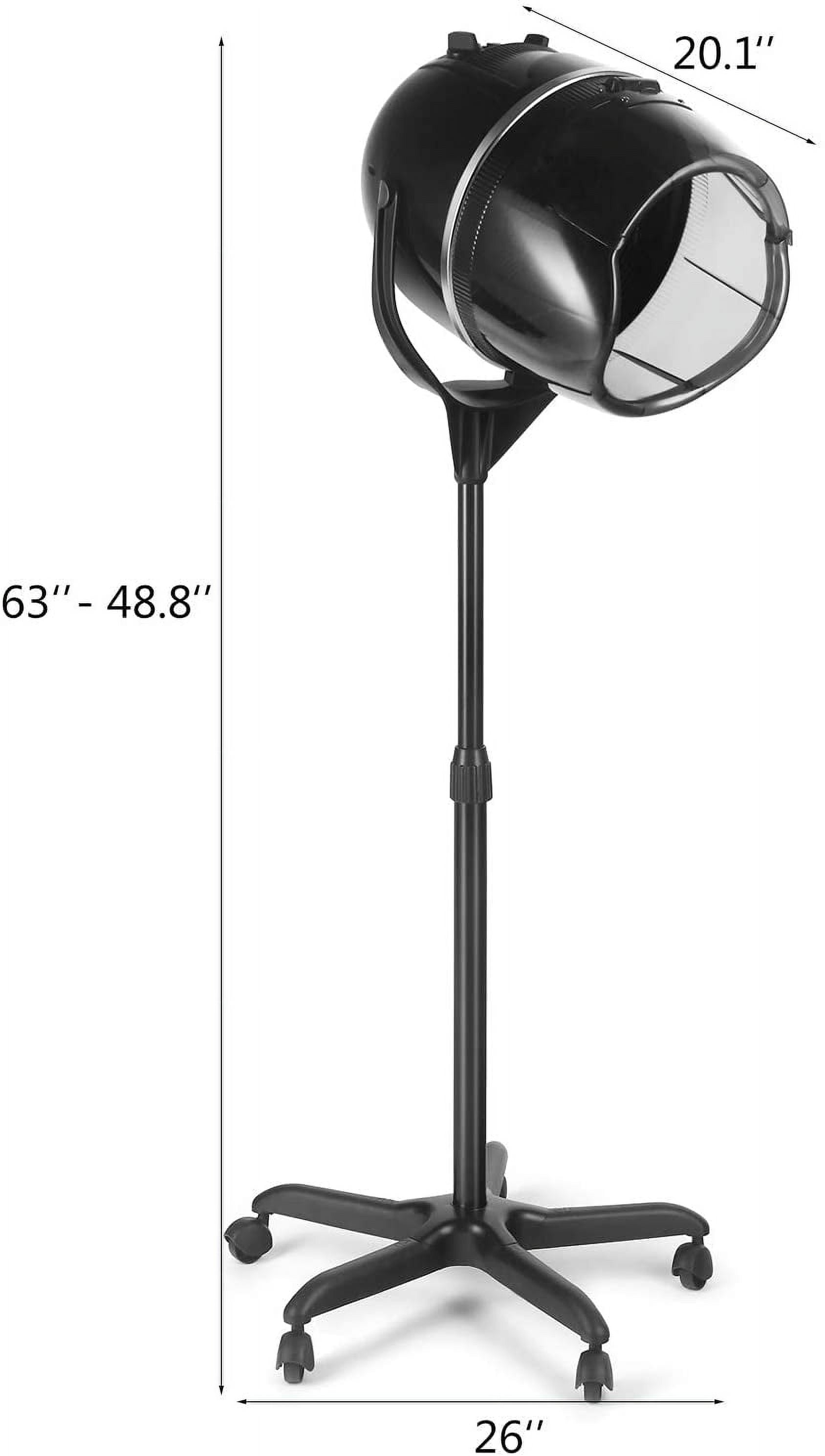 Artist Hand Bonnet Hair Dryer Adjustable Professional Salon Hooded Dryer Stand Up Rolling Base with Timer, Temperature Function