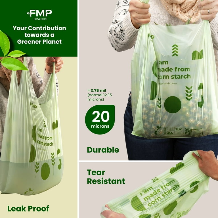 5 Gallon Trash Bags Compostable 100% Compost Small Garbage Bag Extra Thick  0.78