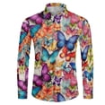 thumbnail image 4 of Camisas con estampado abstracto en 3D para hombre, camisas casuales de manga larga con botones y corte regular, camisetas de playa para hombre, camisetas de gran tamaño, 4 of 5