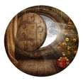 thumbnail image 3 of Round Resistance Microfiber Tablecloth, Decorative Table Cover , Wooden Door, 3 of 6