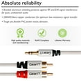 thumbnail image 6 of 10ft 3.5mm to RCA Cable, GearIT Pro Series Premium Gold Plated 10 Feet 3.5mm to RCA Audio Stereo Cable for Headphones, Car Stereo, iPods, iPhones, MP3 Players and more, White, 6 of 7