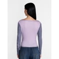 thumbnail image 3 of Madden NYC Women's Boatneck Graphic Top with Long Sleeves, Sizes XXS-XXL, 3 of 6
