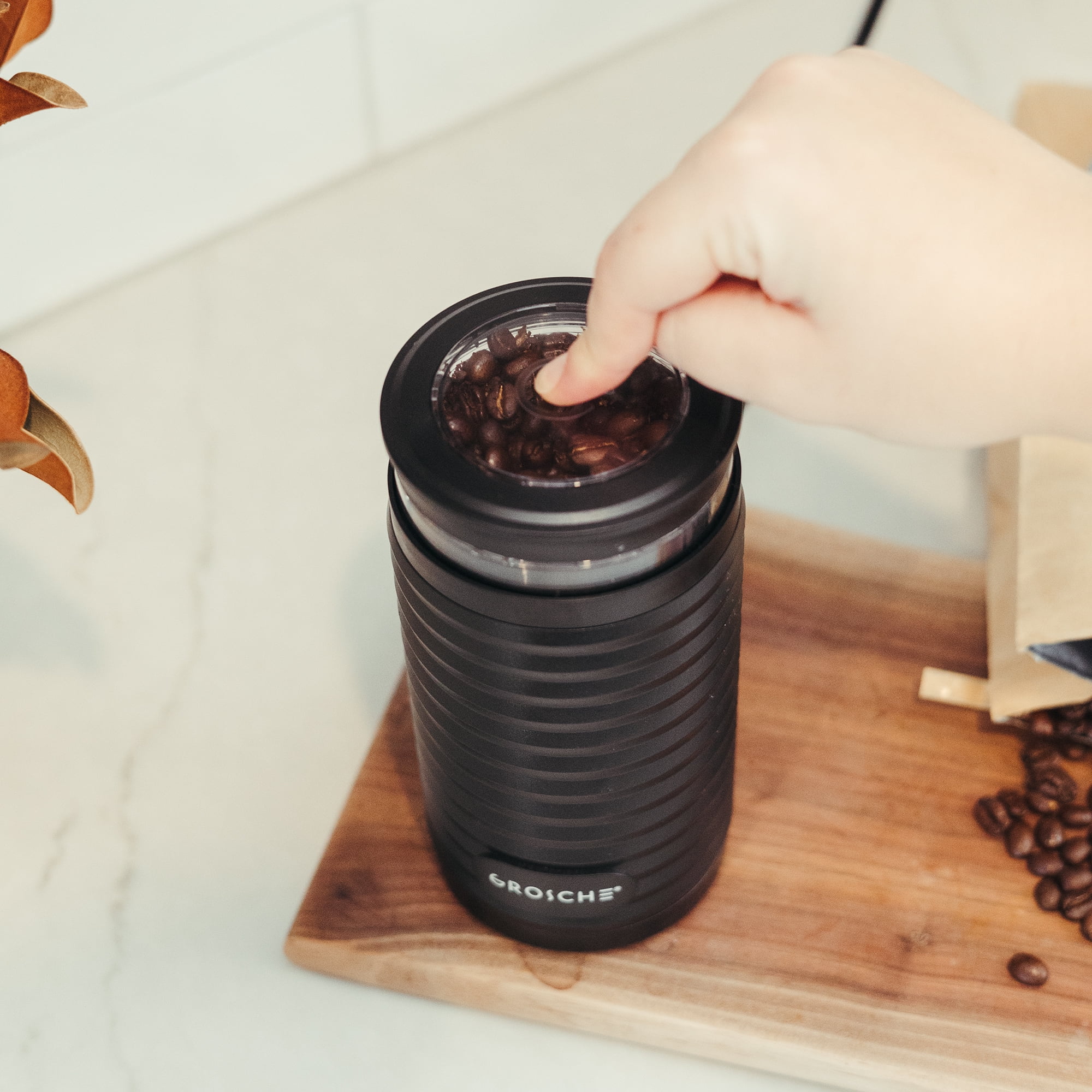 GROSCHE BREMEN Blade Electric Coffee Grinder, Stainless Steel Electric Grinder with easy storage, 180 Watts High Power Motor