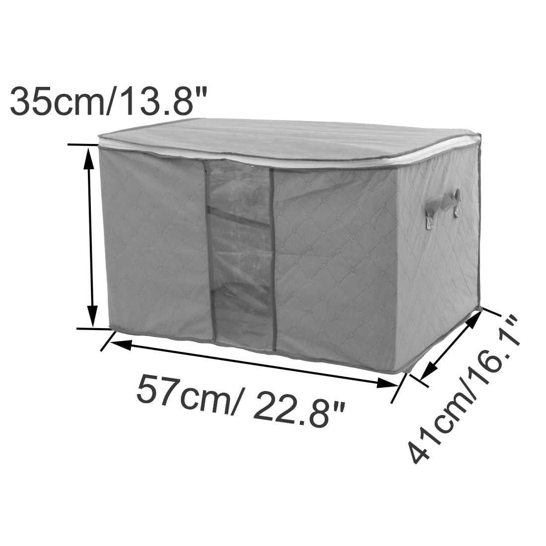 Unique Bargains Home Bedding Quilt Blanket Pillow Dustproof Storage Bag Organizer Gray