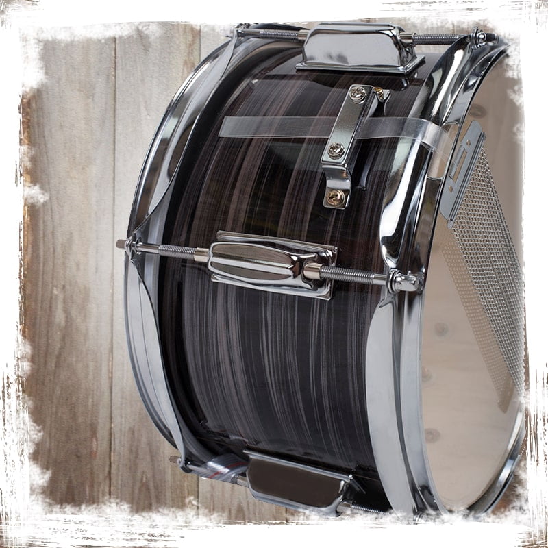 Popcorn Snare Drum by Griffin Firecracker 10" x 6" Poplar Shell with Zebra Wood PVC Soprano Concert Percussion Musical Instrument with Drummers Key and Deluxe Snare Strainer Beginner & Professional