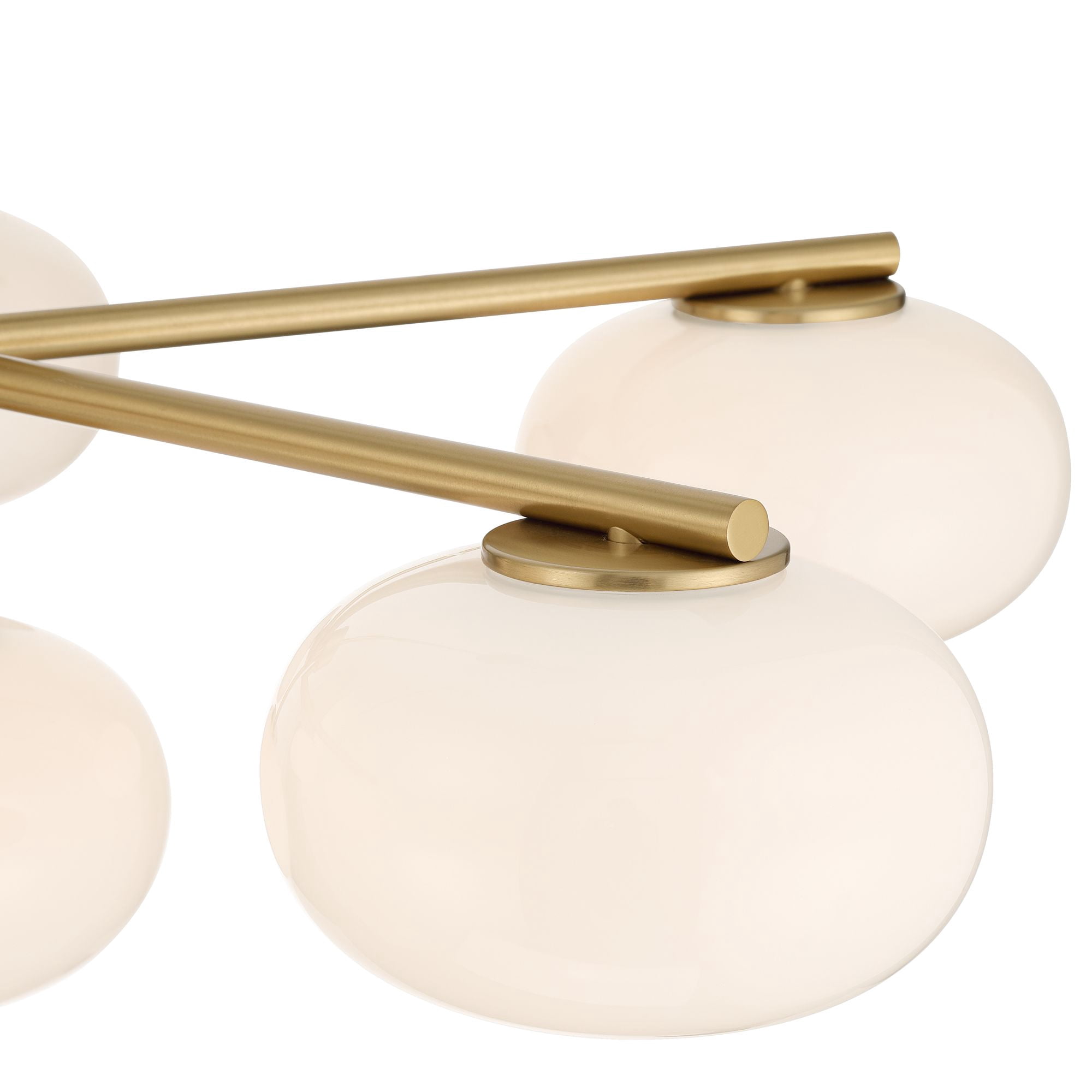 Possini Euro Design Possini Euro Damian 32" Wide Antique Brass and Opal 6-Light Chandelier