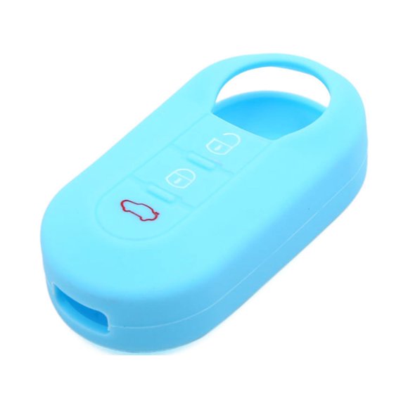 Unique Bargains Pink Silicone Three Button Car Remote Key Cover Case for Fiat 500 Viaggio Ottimo