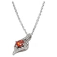 thumbnail image 2 of Mexican Fire Opal Necklace 925 Sterling Silver / Round Cut, 2 of 3